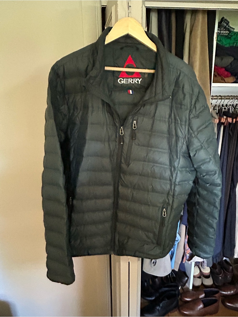 Gerry Men’s Quilted Packable Jacket in Dark Green